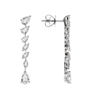 Sophisticated Marquise-Cut Diamond Earrings in 18K White Gold